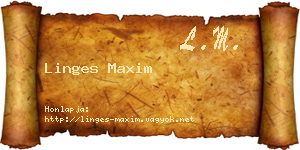 Linges Maxim névjegykártya