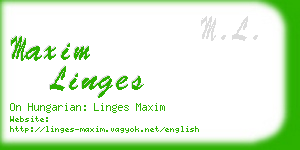 maxim linges business card